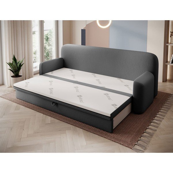 Taupe sametová rozkládací/s úložným prostorem pohovka 236 cm Elioss – ELTAP-image-2