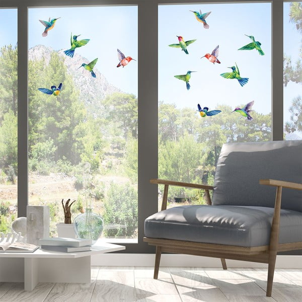 Sada samolepek na okno 20 ks 40x60 cm Hummingbirds – Ambiance-image-1