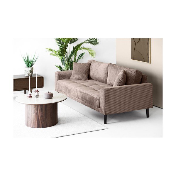Hnědá manšestrová pohovka 210 cm Lido – House Nordic-image-1