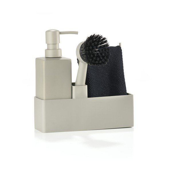 Béžový plastový/silikonový stojan na mycí prostředky Singles – Zone