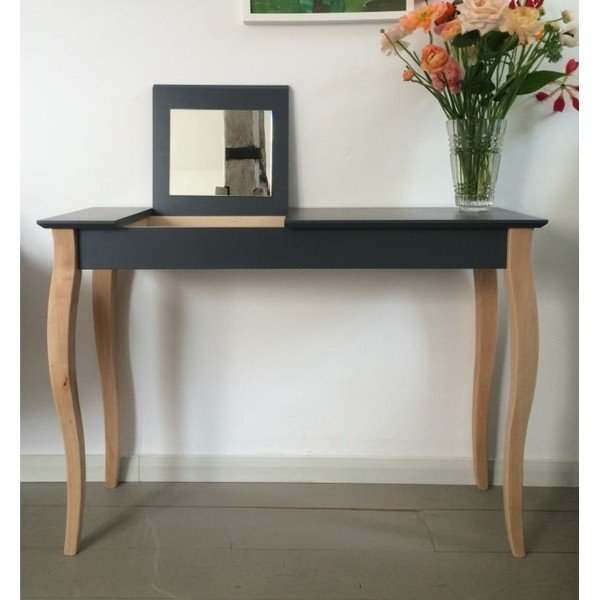 Grafitově šedý toaletní stolek se zrcadlem Ragaba Dressing Table, délka 65 cm-image-1