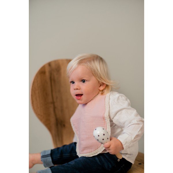 Růžový mušelínový bryndák Kindsgut Paris-image-1