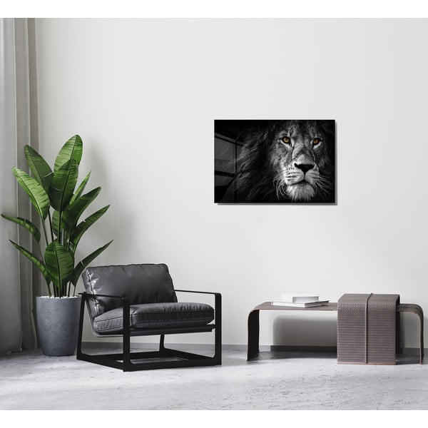 Skleněný obraz 70x50 cm Lion – Wallity-image-3