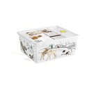 Bílý plastový úložný box s víkem 40x34x17 cm C Box Style – KIS