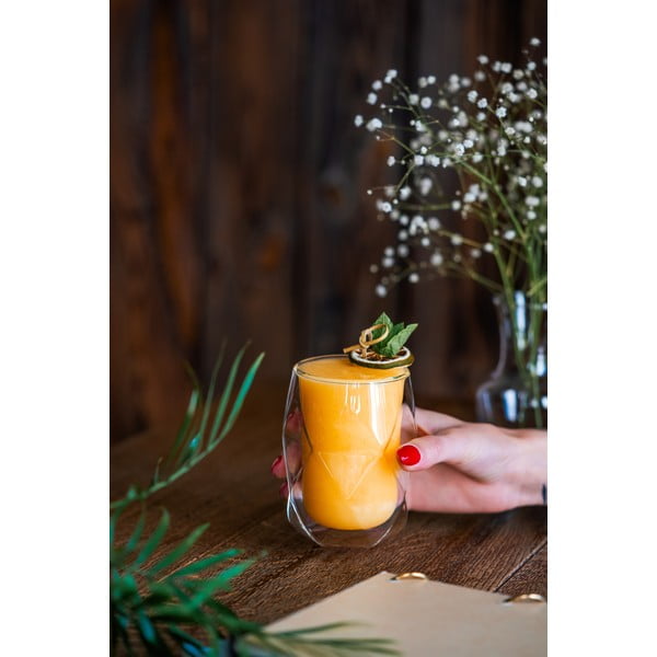 Sada 2 dvoustěnných sklenic na latté Vialli Design Geo, 250 ml-image-1