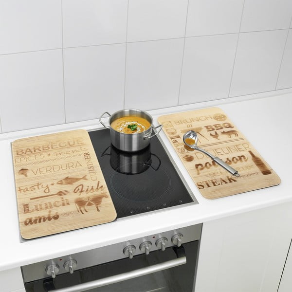 Kryty na sporák z tvrzeného skla v sadě 2 ks 52x30 cm Barbecue – Maximex-image-1