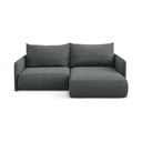 Šedá rozkládací/s úložným prostorem rohová pohovka (pravý roh) Nanea – Makamii