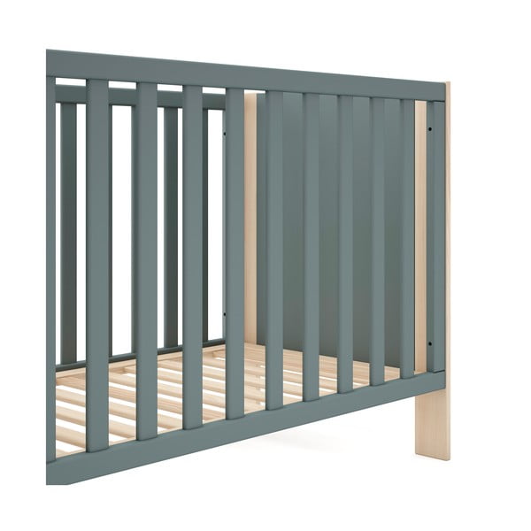 Postýlka 60x120 cm v přírodní barvě/šedozelená Esteban – Marckeric-image-4