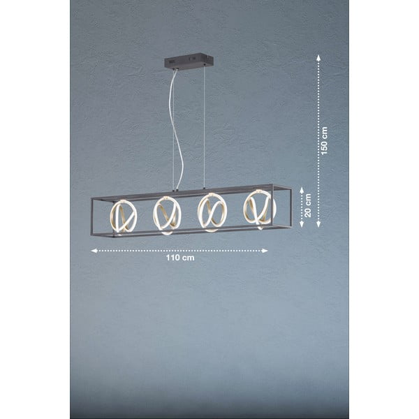 Černé LED stmívatelné závěsné svítidlo Gisi – Fischer & Honsel-image-2