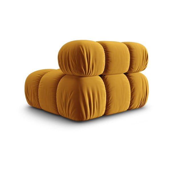 Žlutý sametový modul pohovky (středový díl) Bellis – Micadoni Home-image-4