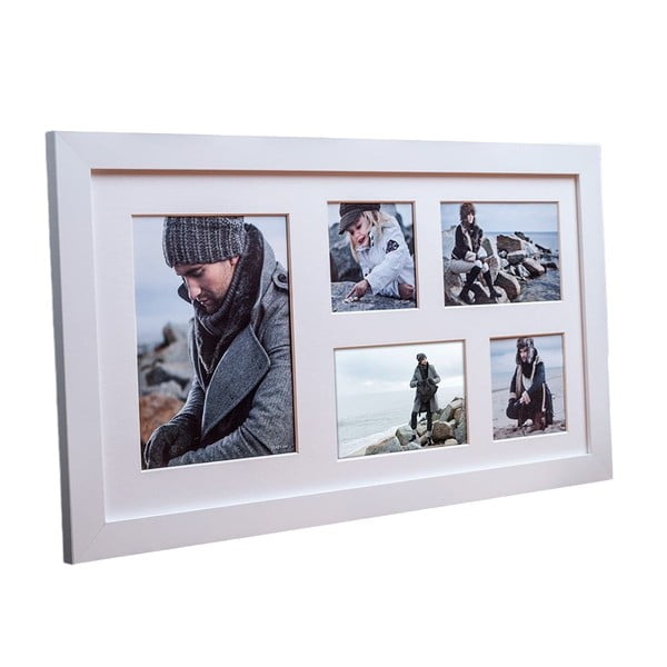 Bílý rámeček na 5 fotografií Styler Narvik, 51 x 27 cm