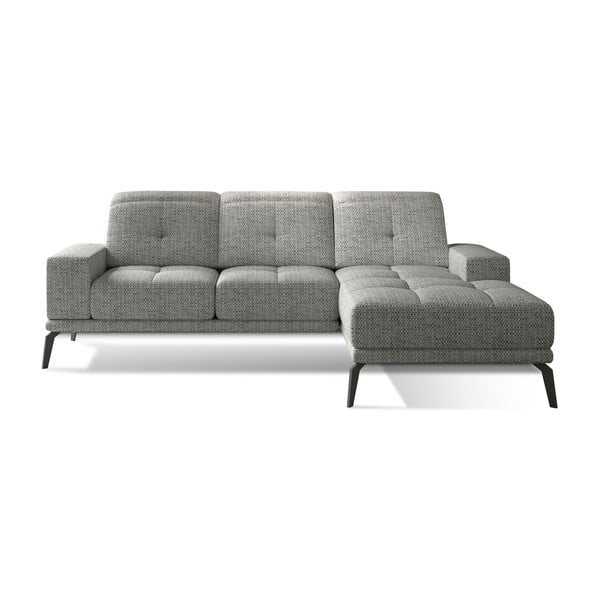 Šedá rohová pohovka (pravý roh/s lenoškou) Torrense – ELTAP