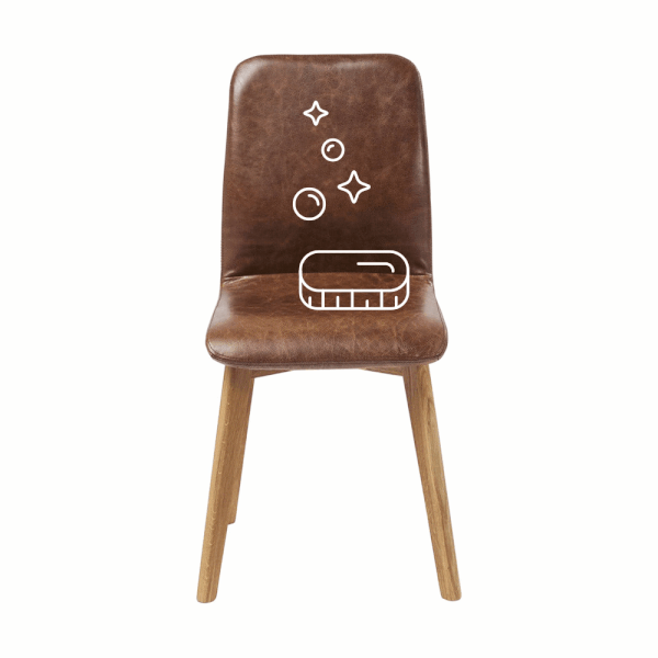 Mokré pěnové čištění a výživa židle s opěrkou/stoličky s koženým čalouněním