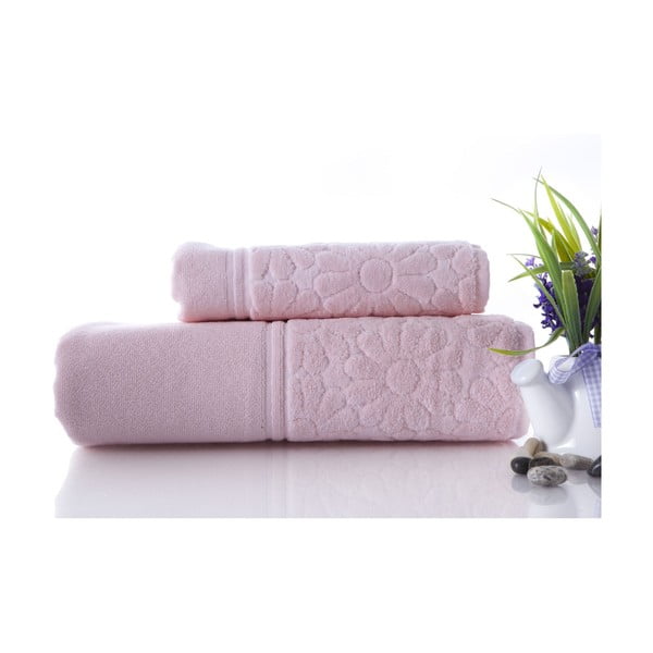 Set dvou ručníků Samba Pink, 70x140 a 50x90 cm