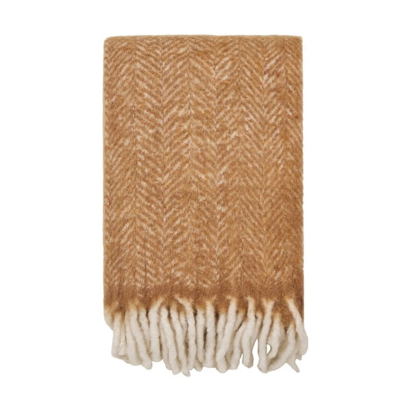 Světle hnědá deka s příměsí vlny 130x170 cm Carmel – House Nordic