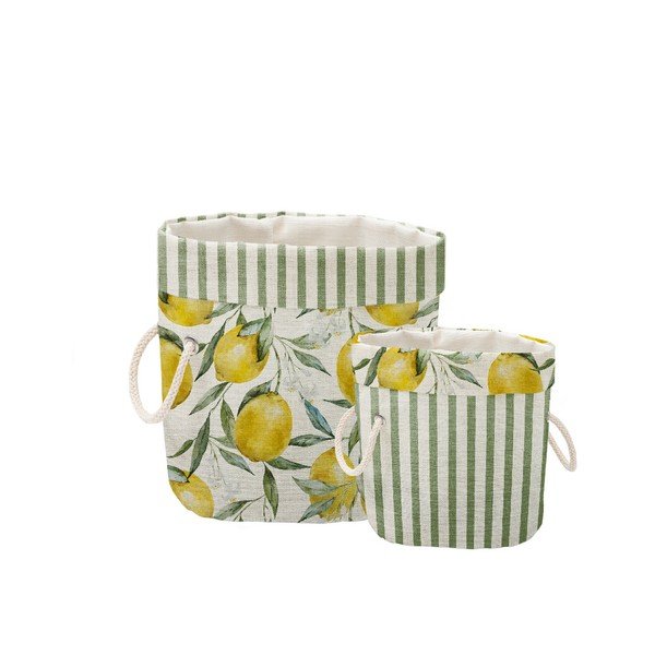 Sada 2 dekorativních košů Really Nice Things Lemons And Stripes
