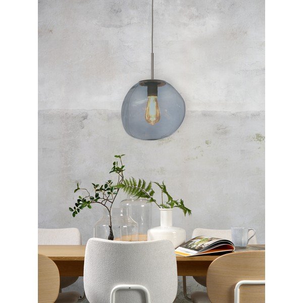 Šedé závěsné svítidlo se skleněným stínidlem ø 12 cm Helsinki – it's about RoMi-image-1
