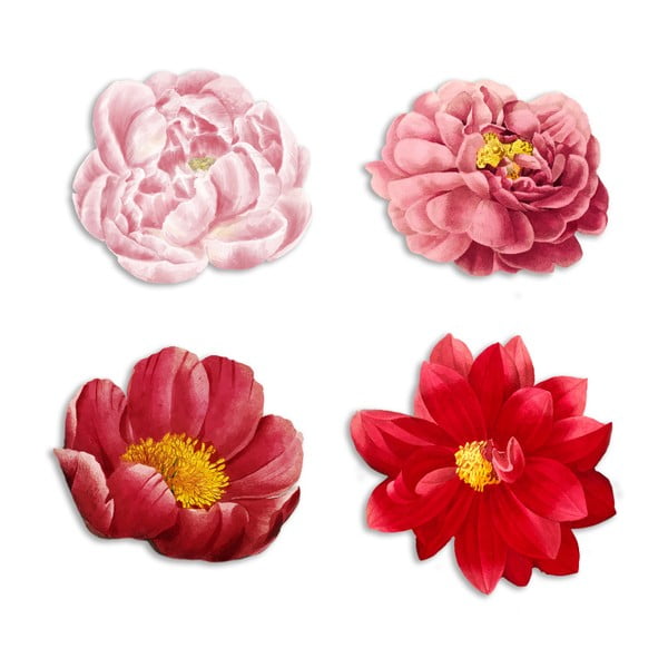 Sada 4 dekorativních prostírání z jutových vláken Madre Selva Spring Flowers