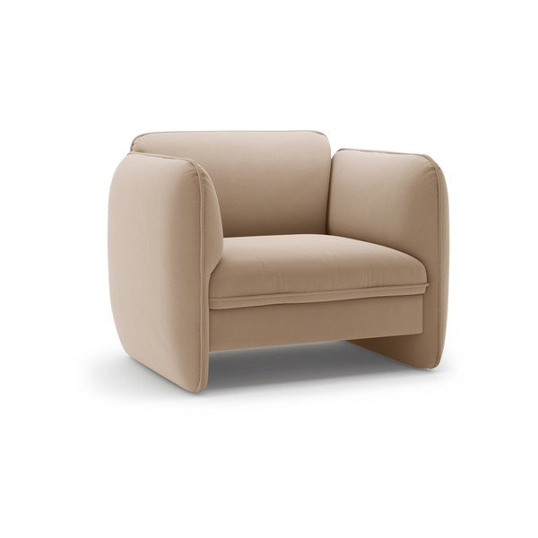 Hnědé sametové křeslo Georgia – Micadoni 