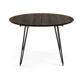 Tmavě šedý rozkládací jídelní stůl Kave Home Norfort, ⌀ 120 cm