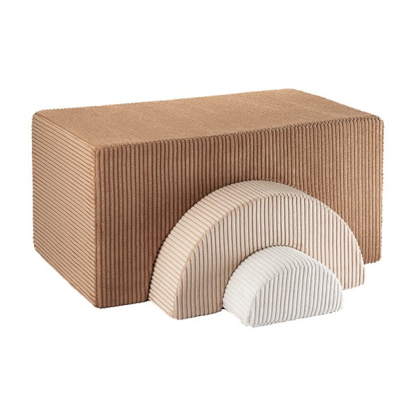 Hnědé manšestrové pěnové hřiště 75x49x37 cm Rainbow Montessori – Wigiwama