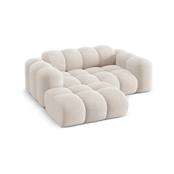 Krémová žinylková rohová pohovka (levý roh/s lenoškou) Treno – Cosmopolitan Design-image-2