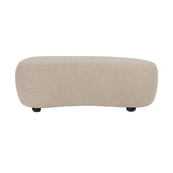 Béžová polstrovaná lavice z textilie bouclé Noxx – White Label