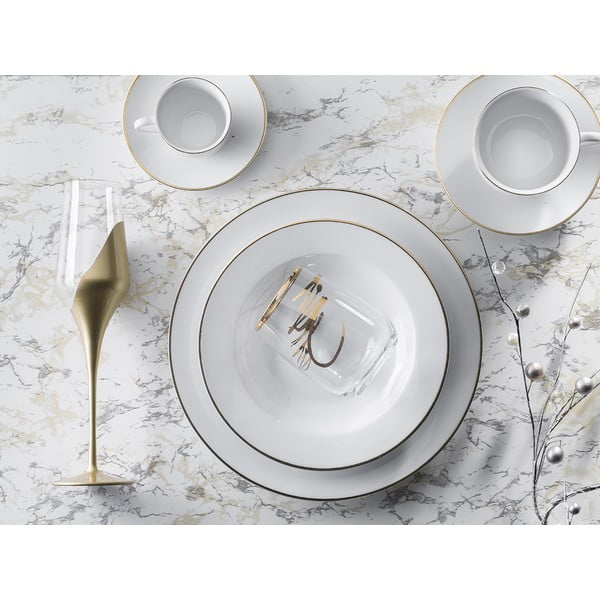 Bílé porcelánové šálky v sadě 6 ks 100 ml Gold Chic – Villa Altachiara-image-1