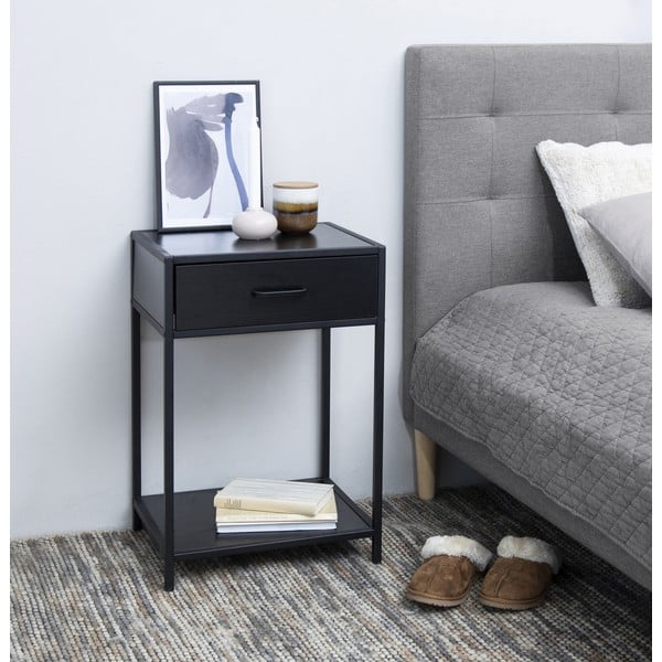 Černý noční stolek Seaford - Actona-image-1