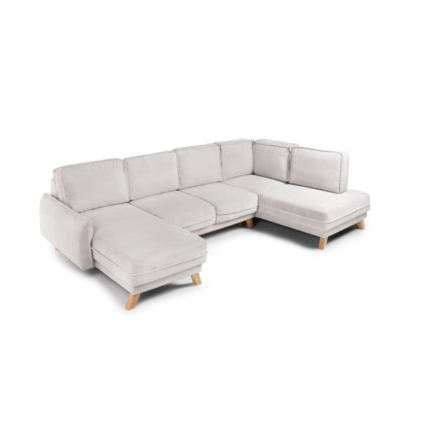 Béžová manšestrová rozkládací rohová pohovka (pravý roh/do "U") Tori – Bonami Selection-image-2