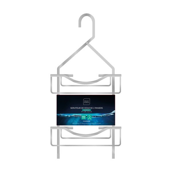 Závěsná hliníková koupelnová polička v leskle stříbrné barvě Filaire Aluminium – douceur d'intérieur-image-1