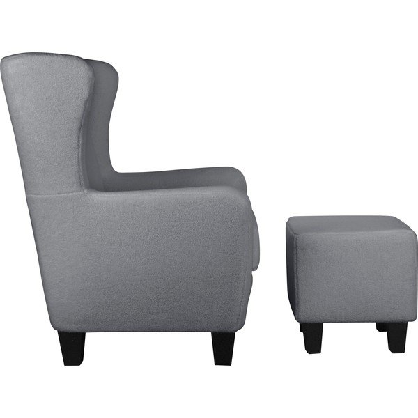 Šedé sametové křeslo ušák Zhili - Støraa-image-1