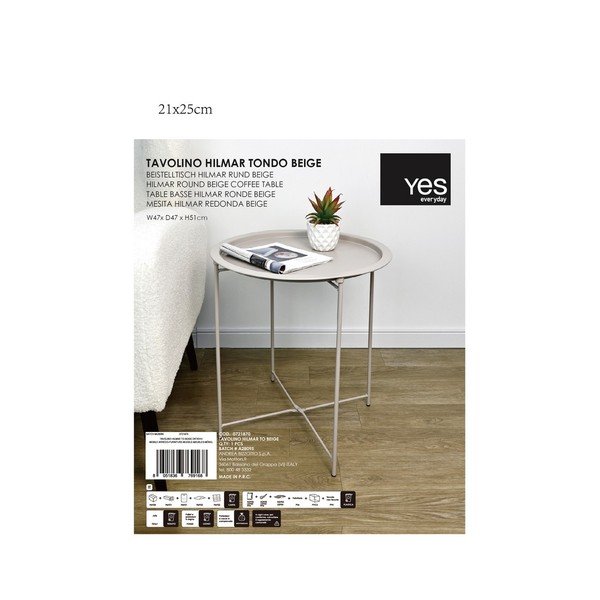 Kovový kulatý odkládací stolek ø 47 cm Hilmar – Yes Everyday-image-1