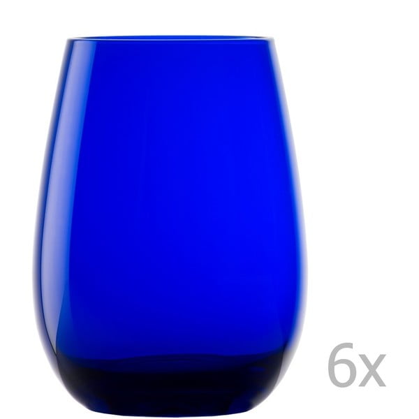 Sada 6 modrých sklenic Stölzle Lausitz Elements, 465 ml