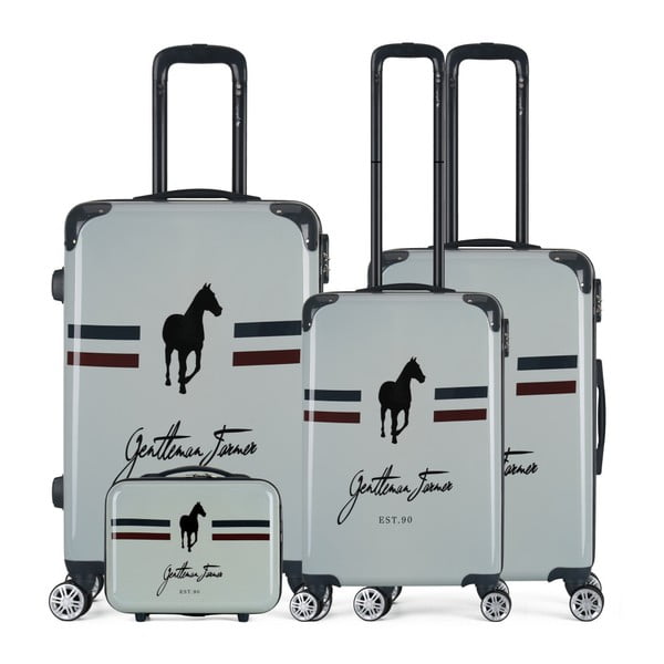 Sada 4 béžových cestovních kufrů na kolečkách GENTLEMAN FARMER Integre & Vanity Malo