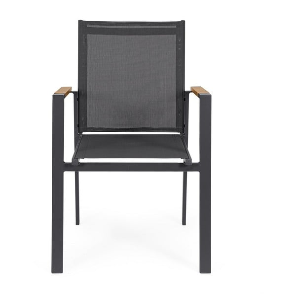 Antracitové kovové zahradní židle v sadě 4 ks Heta   – Bizzotto-image-1