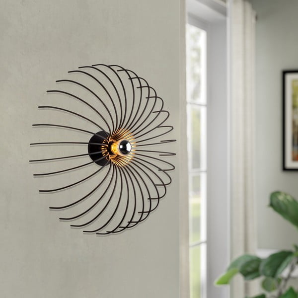 Černé nástěnné svítidlo Opviq lights Aspendos, ø 36 cm-image-1