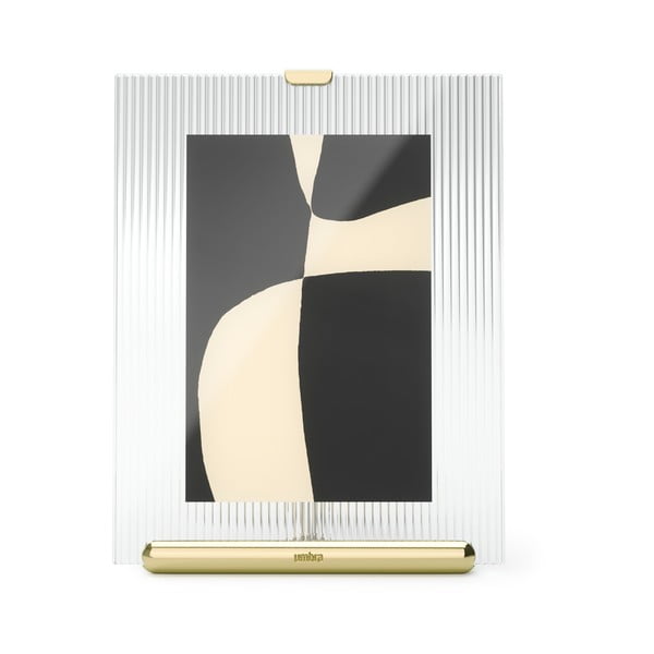 Skleněný stojací rámeček ve zlaté barvě 16x20 cm Flute – Umbra