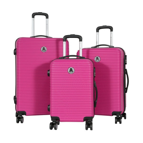 Sada 3 růžových cestovních kufrů LULU CASTAGNETTE Lucy
