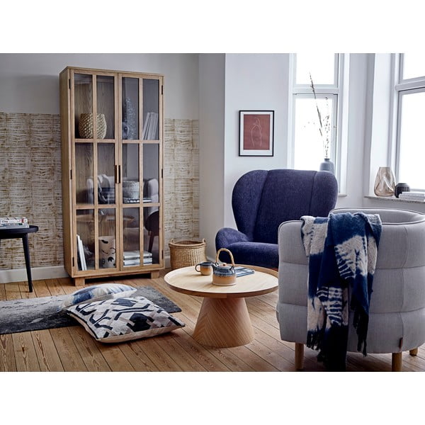 Kulatý konferenční stolek v dekoru dubu v přírodní barvě ø 74 cm Luana – Bloomingville-image-1