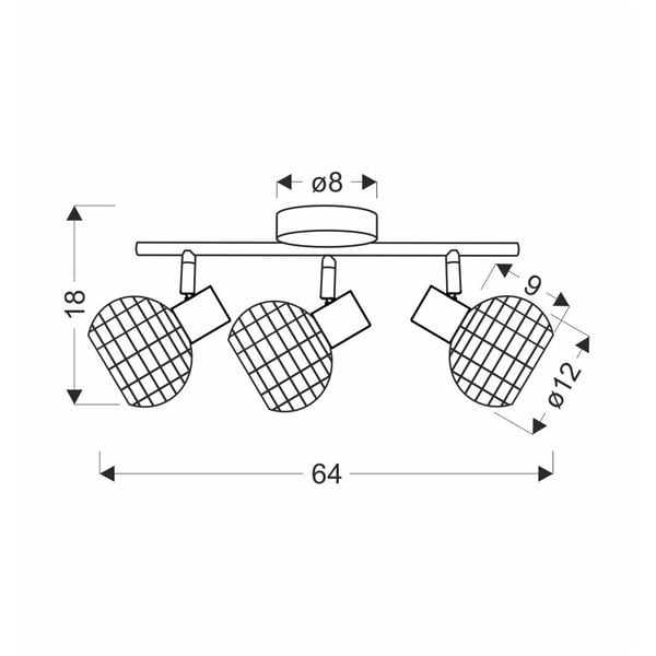 Černo-krémové stropní svítidlo se stínidlem z kovu a ratanu ø 12 cm Tajga – Candellux Lighting-image-3