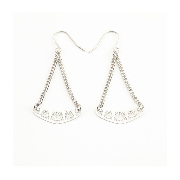 Náušnice Arch Silver, 4.5 cm