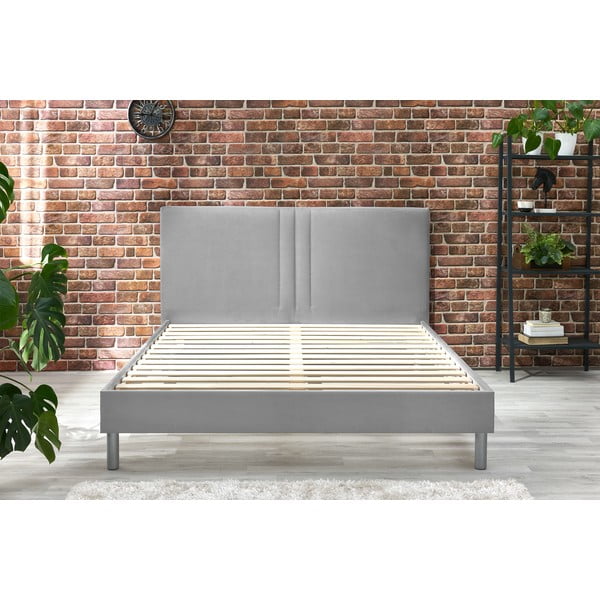 Šedá čalouněná dvoulůžková postel s roštem 180x200 cm Kerry – Bobochic Paris-image-4