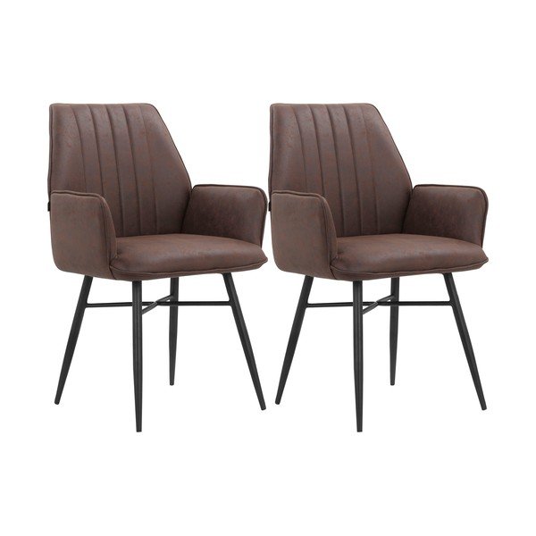 Hnědá čalouněná jídelní křesla v sadě 2 ks Anzo – Støraa-image-4