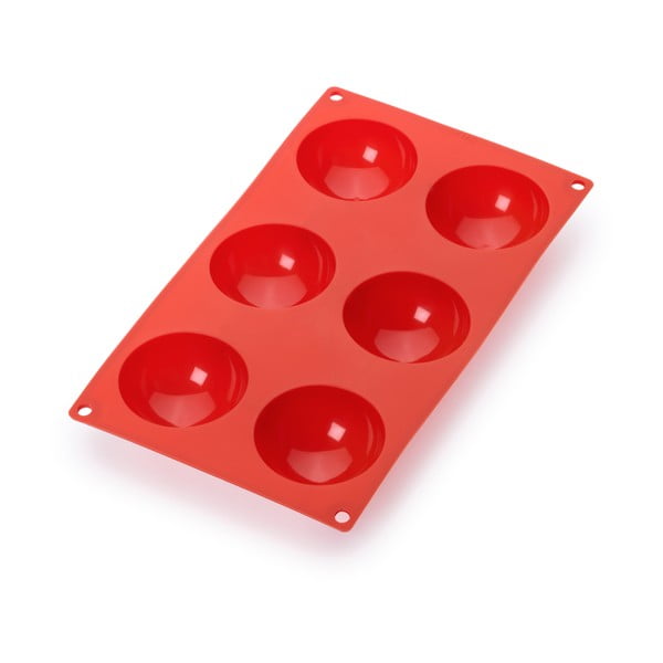 Červená silikonová forma na 6 mini dezertů Lékué