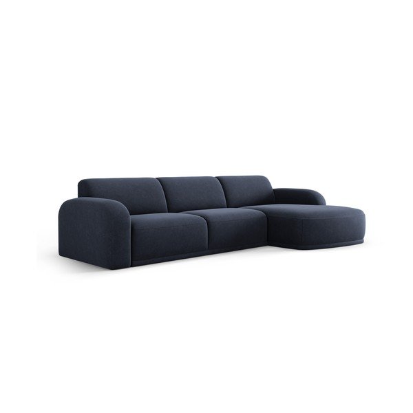 Tmavě modrá sametová rohová pohovka Erin – Micadoni Home-image-2