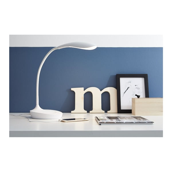 Bílá stolní lampička s USB portem Markslöjd Swan-image-1