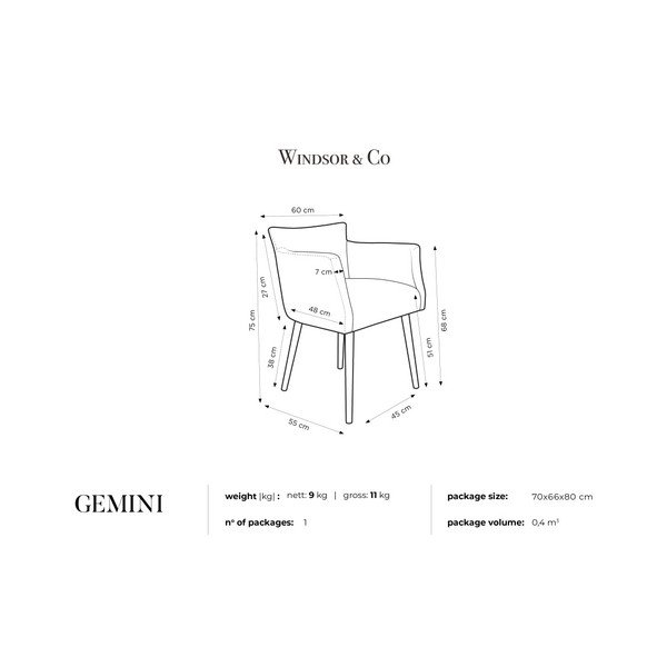 Červená židle s područkami Windsor & Co Sofas Gemini-image-1