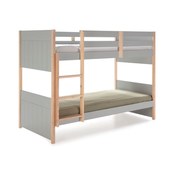 Šedá dětská palanda s nohami z borovicového dřeva Marckeric Kiara, 90 x 190 cm-image-4