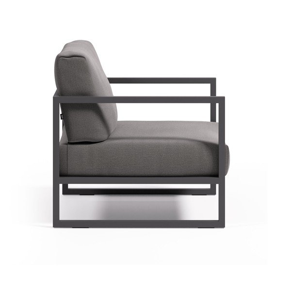 Tmavě šedé kovové zahradní křeslo Comova – Kave Home-image-1